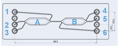 Microfluidic ChipShop fluidic 688 dimensions