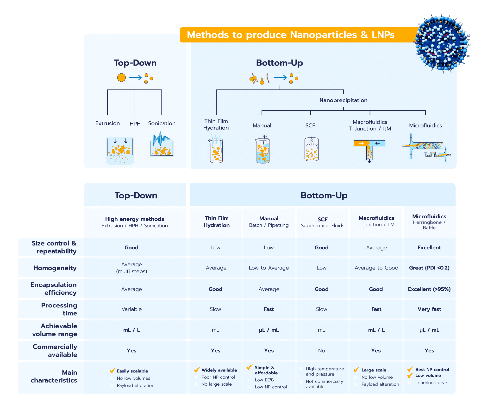 Overview of the nanoparticle and RNA-LNP formulation methods