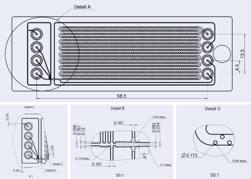 droplet trapping chip schematics