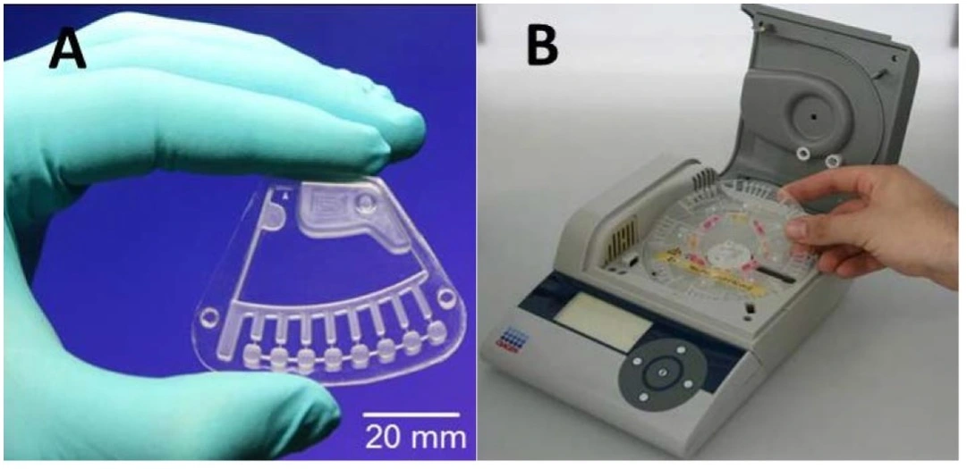 GeneSlice cartridge contains the microfluidic structure for aliquoting the reaction mix