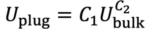U plug equation, flow rate